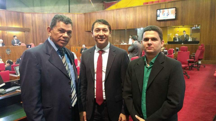 Prefeito Magno Soares, o deputado João de Deus e o sec. Anderson Lima 