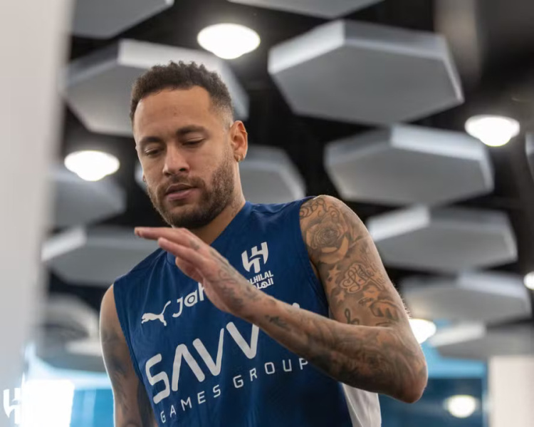 Neymar em recuperação no Al Hilal — Foto: Divulgação