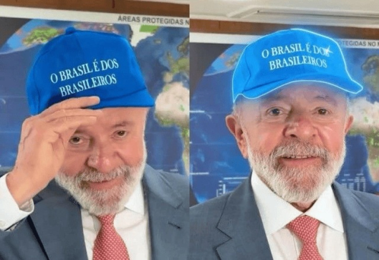 Lula (PT) com o boné "o Brasil é dos brasileiros" | Reprodução/X/Twitter